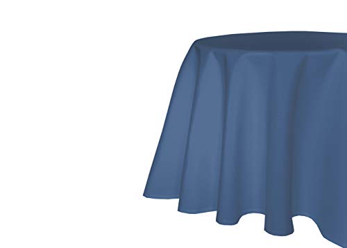 texpot Gartentischdecke 160 x 260 cm oval in Blau mit Leinen Optik Lotuseffekt Fleckschutz Bügelfrei Tischdecke von texpot