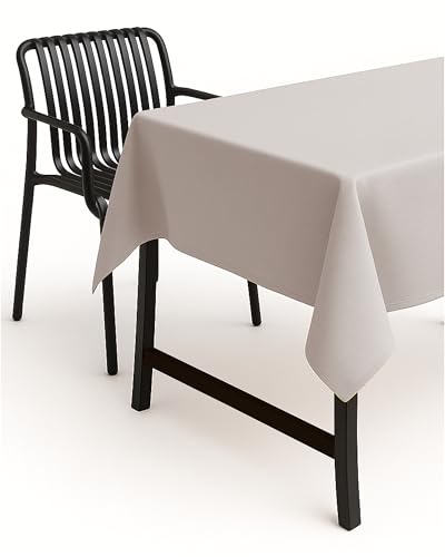 texpot Tischdecke 160 x 260 cm oval Hellgrau Leinenoptik Lotuseffekt Fleckschutz Bügelfrei Tischtuch von texpot