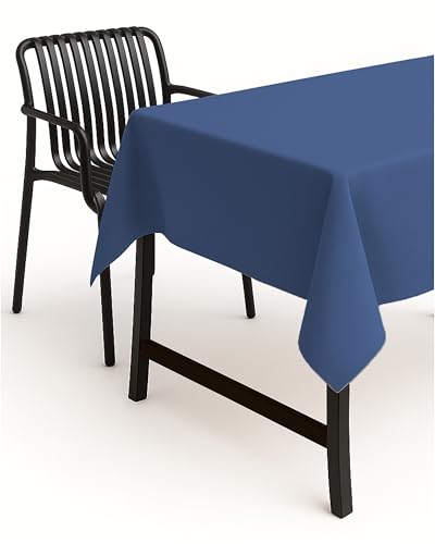 texpot Tischdecke 130 x 160 cm Blau Leinenoptik Lotuseffekt Fleckschutz Bügelfrei Tischtuch von texpot