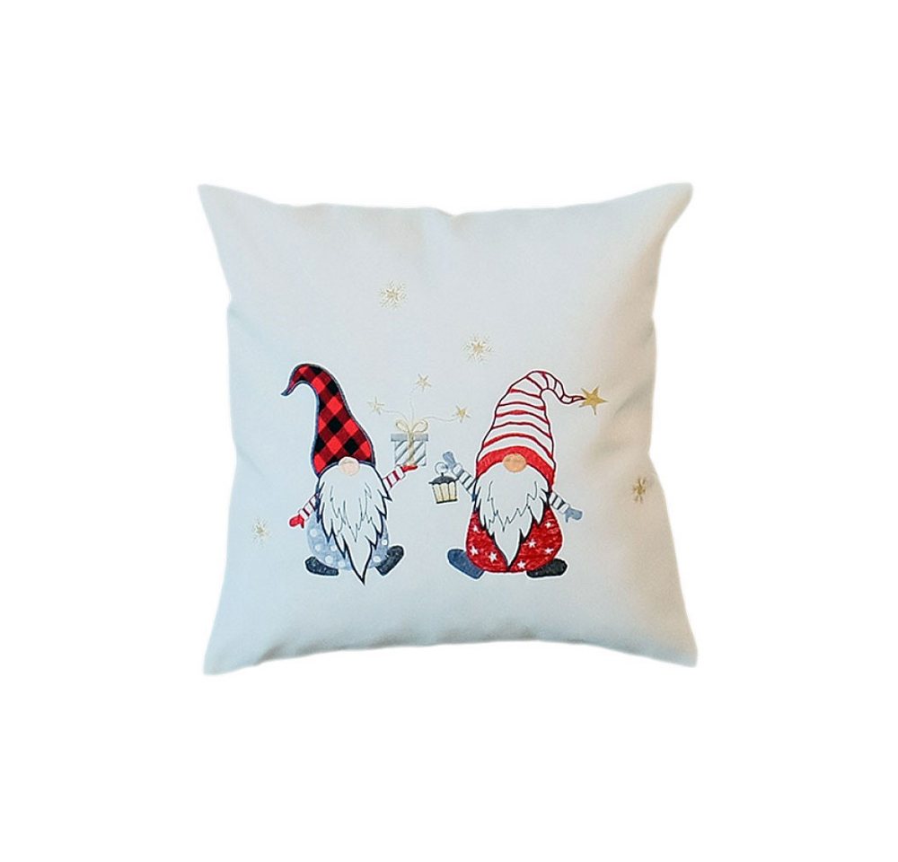 texpot Kissenhülle Stickerei Zwei Wichtelmännchen Winter Weihnachten Dekoration, (1 Stück) von texpot