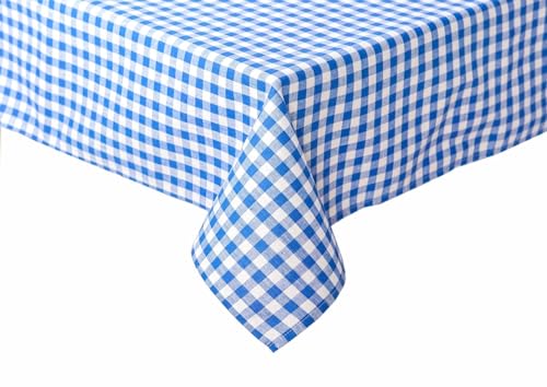 texpot Landhaus Tischdecke 130 x 170 cm blau-weiß Kariert 5 mm Karo 100% Baumwolle von texpot