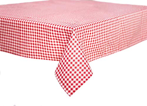 texpot Landhaus Tischdecke 130 x 130 cm rot-weiß Kariert 5 mm Karo 100% Baumwolle von texpot
