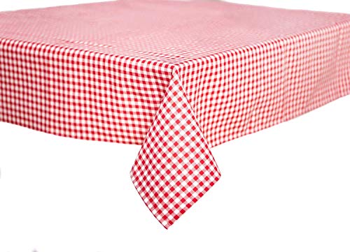 texpot Landhaus Tischdecke 140 x 340 cm rot-weiß Kariert 5 mm Karo 100% Baumwolle von texpot