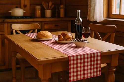 texpot Landhaus Tischläufer 40 x 200 cm Rot-weiß Kariert aus 100% Baumwolle im 20 mm Karo Bauernkaro texpot Landhaus Tischläufer 40 x 200 cm Rot-weiß Kariert aus 100% Baumwolle im 20 mm Karo Bauernkaro von texpot