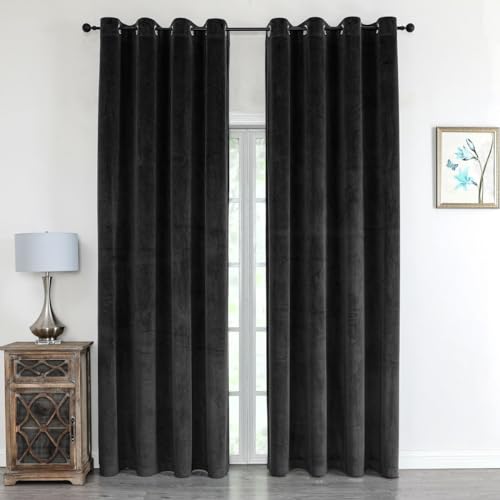 texpot Samtvorhang 140 x 245 cm Schwarz mit Öse Blickdicht Velvet Curtains Vorhang texpot Samtvorhang 140 x 245 cm Schwarz mit Öse Blickdicht Velvet Curtains Vorhang von texpot
