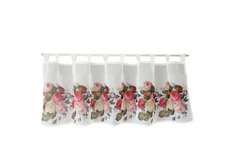 texpot Scheibengardine Gardine mit Druckmotiv Rosen Frühling Sommer Dekoration, Schlaufen (1 St), halbtransparent von texpot