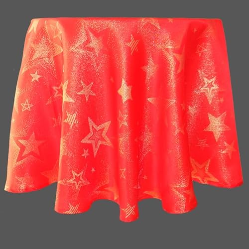 texpot Tischdecke 160 cm rund in Rot Weihnachten Advent Sterne 100% Polyester von texpot