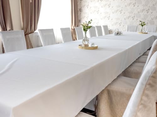 texpot Tischdecke 180 x 220 cm Baumwolle Tafeltuch Tischtuch glänzend weiß texpot Tischdecke 180 x 220 cm Baumwolle Tafeltuch Tischtuch glänzend weiß von texpot