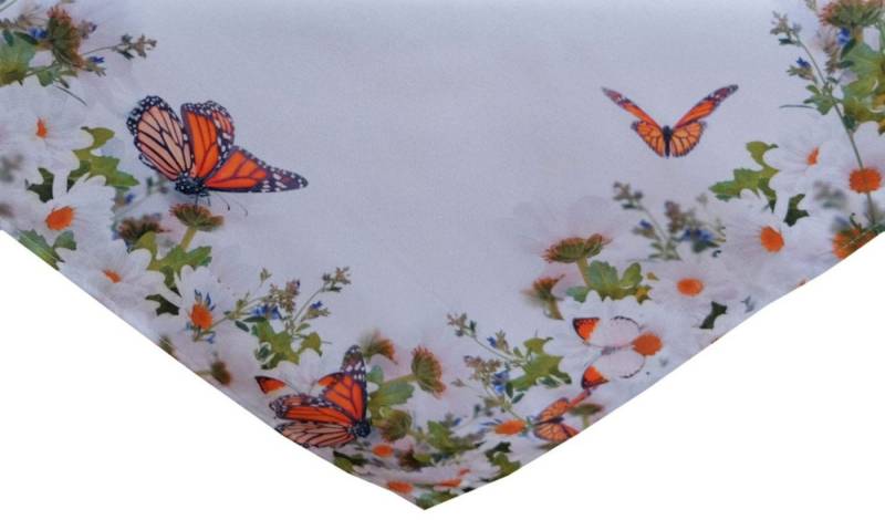 texpot Tischdecke Druck Blumen Schmetterlinge Frühling Tischläufer (1-tlg) von texpot