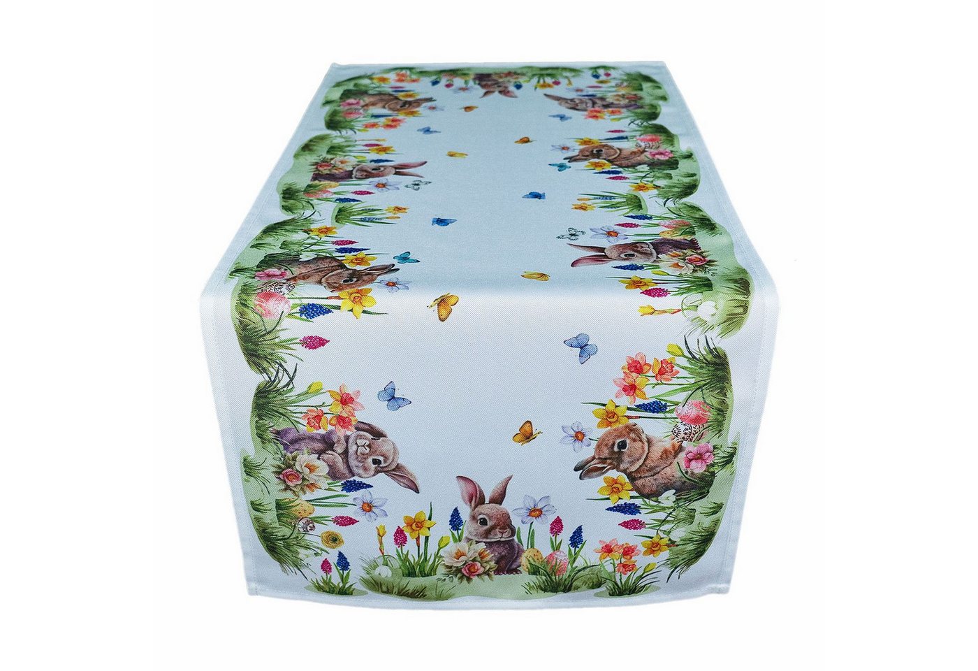 texpot Tischdecke Tischläufer Druck Osterhase Blumenwiese Ostern (1-tlg) von texpot