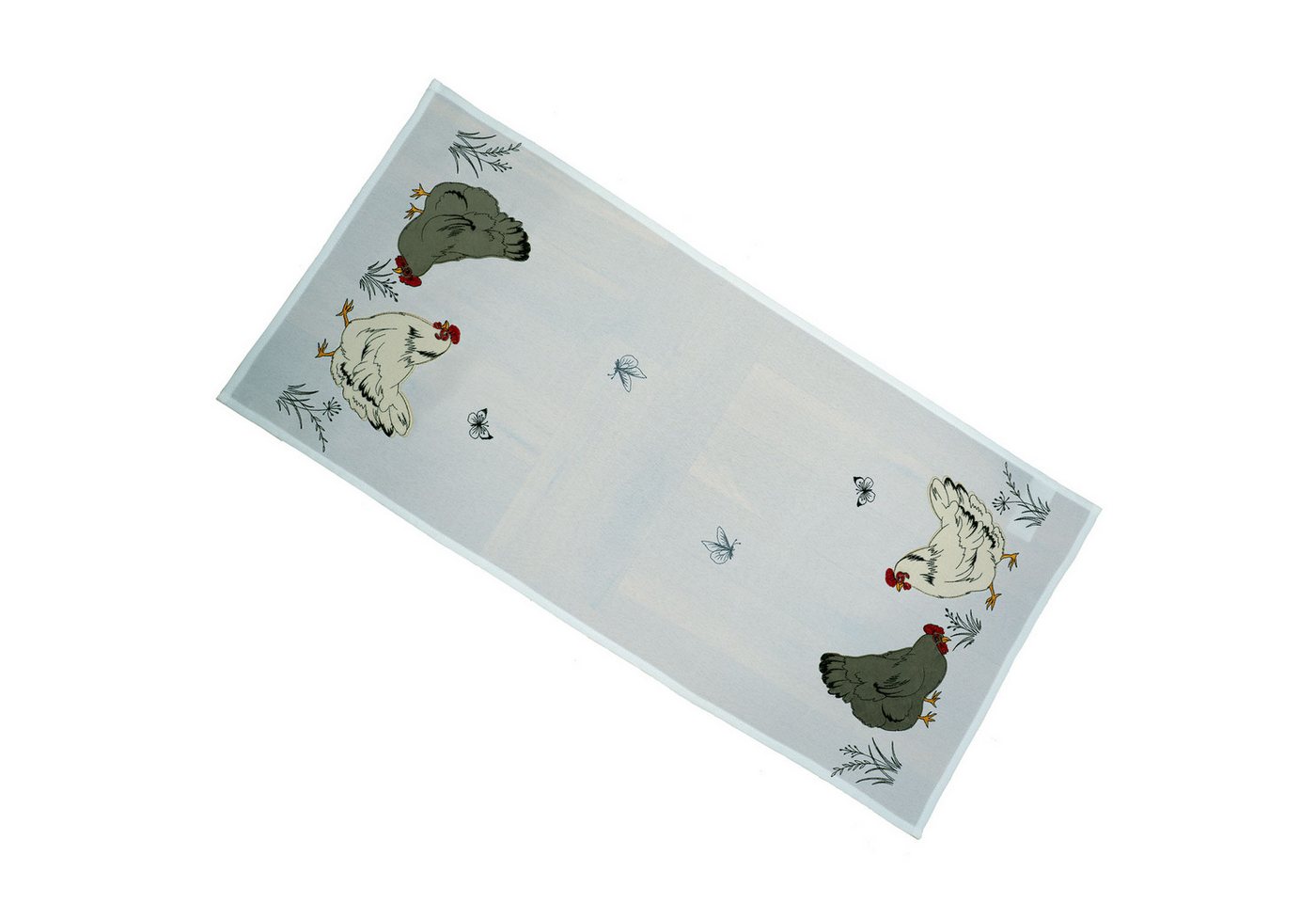 texpot Tischdecke Tischläufer Stickerei Hühner Schmetterlinge Ostern (1-tlg) von texpot