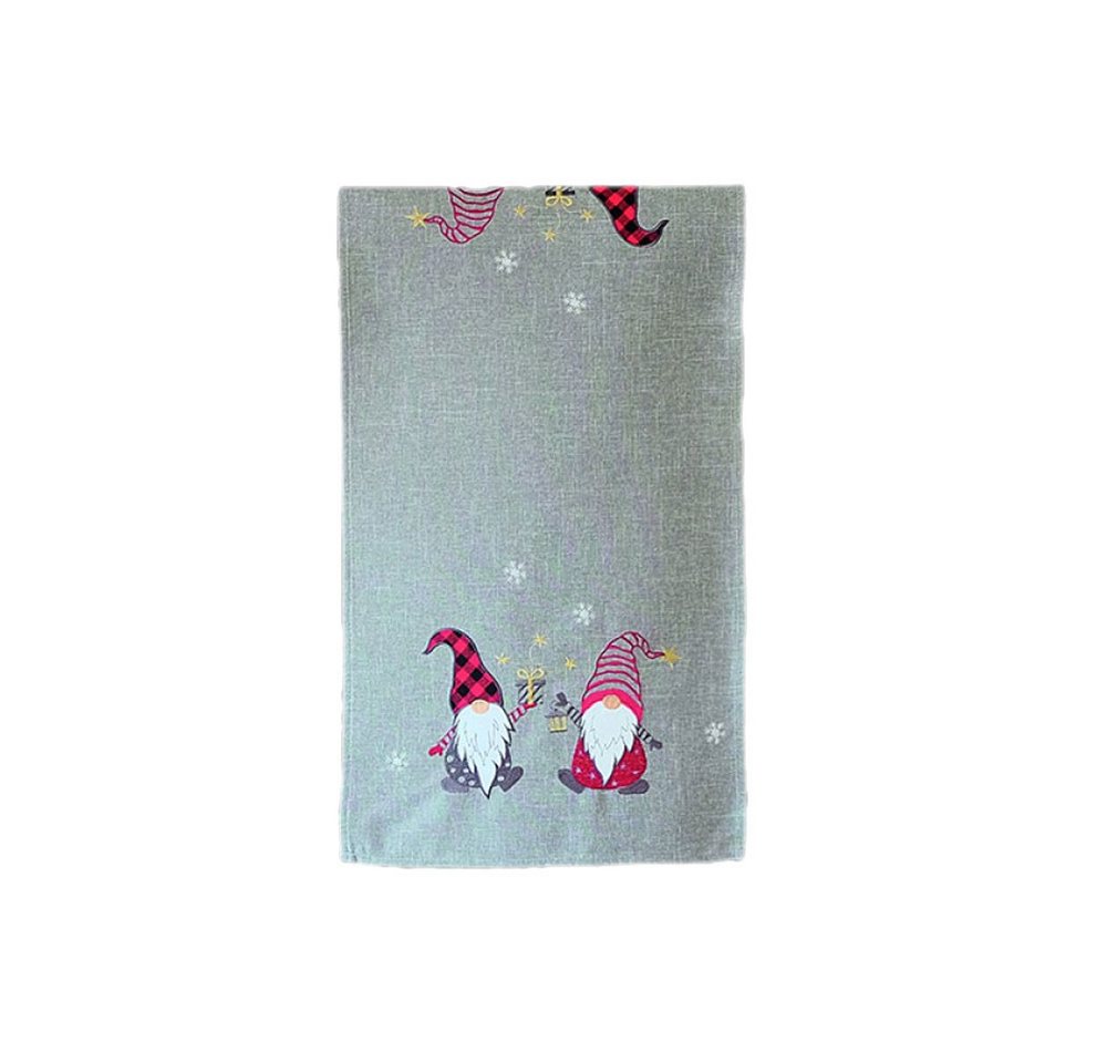 texpot Tischdecke Tischläufer Stickerei Zwei Wichtelmännchen Winter Weihnachten (1-tlg) von texpot
