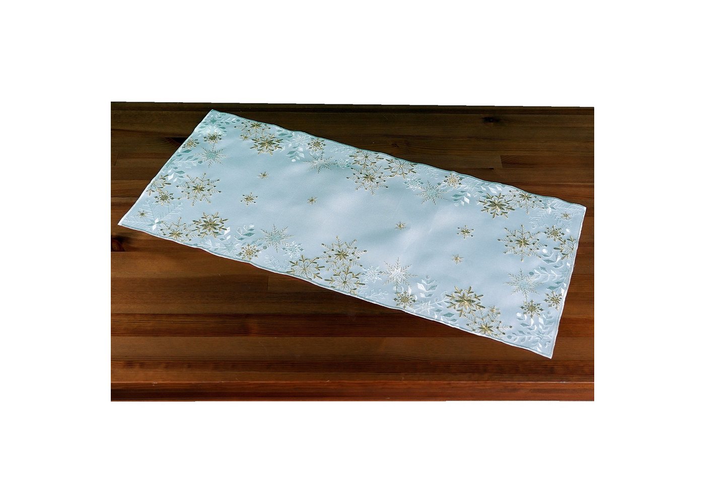 texpot Tischdecke Tischwäsche Stickerei Schneesterne Weihnachtsdekoration Winter (1-tlg) von texpot