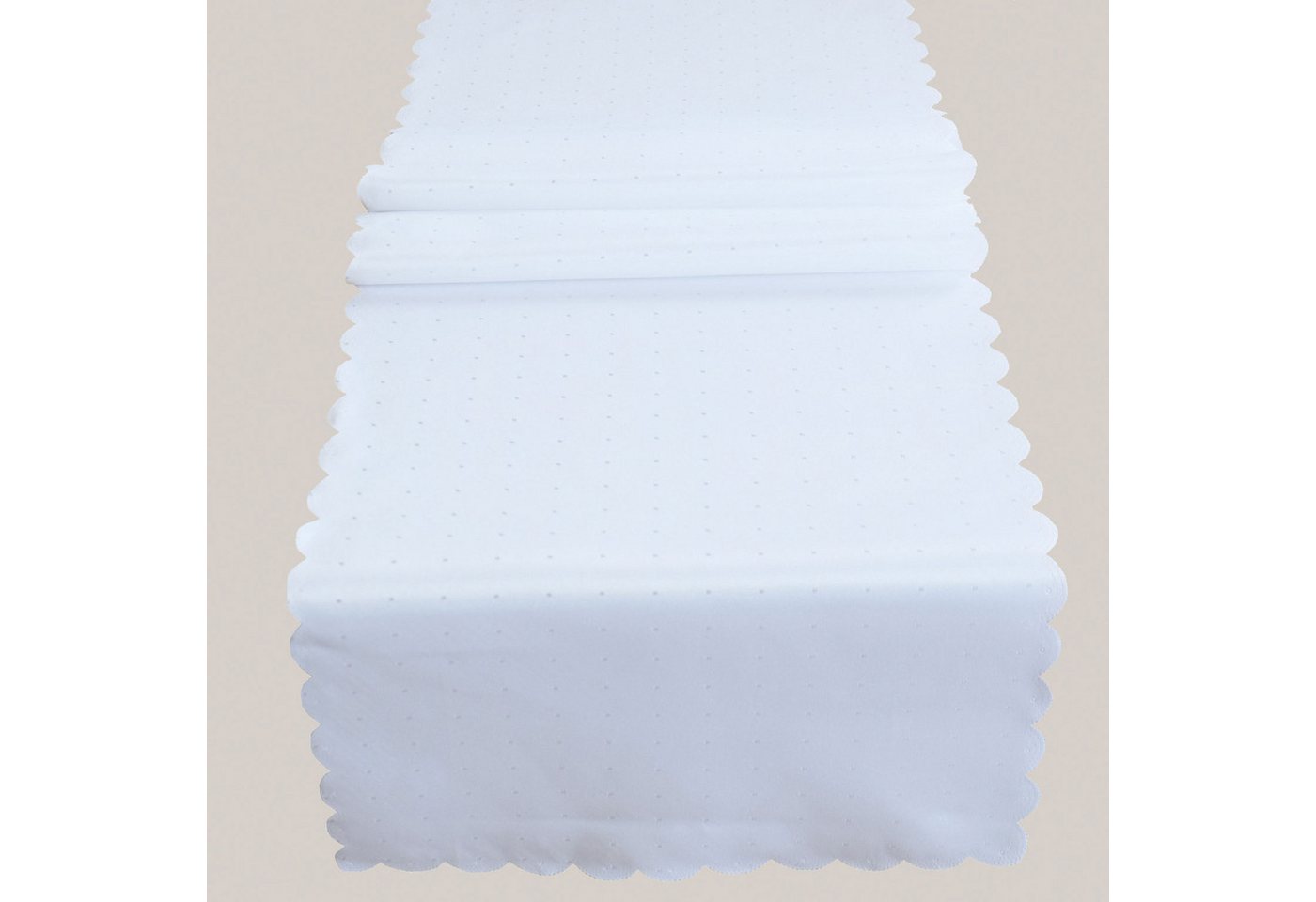 texpot Tischdecke Jacquard Punkte Tischläufer weiß (1-tlg) von texpot