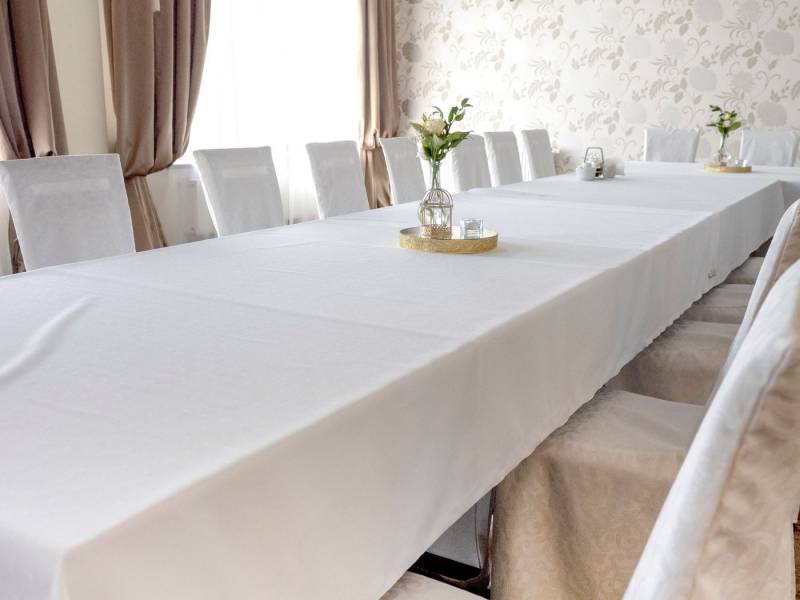 texpot Tischdecke Tischtuch Baumwolle Breite 240 cm weiß glatt (1-tlg) von texpot