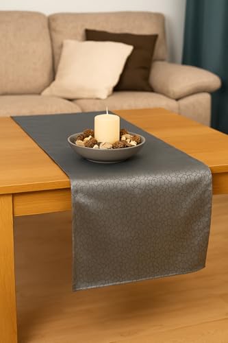 texpot Tischläufer 40 x 140 cm grau Jacquard Polyester Tischband Dekoläufer texpot Tischläufer 40 x 140 cm grau Jacquard Polyester Tischband Dekoläufer von texpot