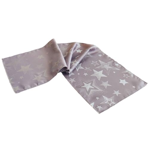 texpot Tischläufer 40 x 140 cm in Grau Weihnachten Advent Sterne 100% Polyester von texpot