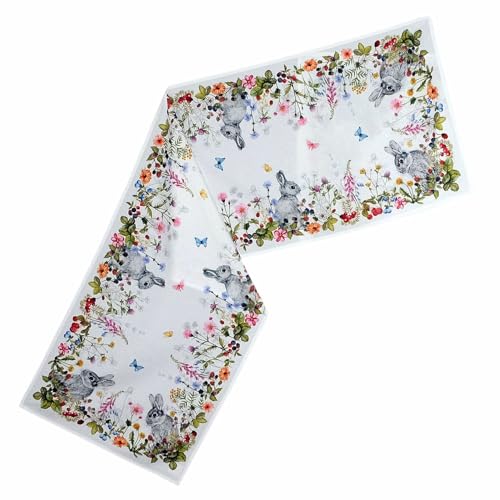 texpot Tischläufer 40 x 140 cm mit Druck Häschen Sommerwiese Ostern Frühling von texpot