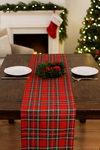 texpot Tischläufer 40 x 240 cm Schottenkaro rot Tartan kariert 100% Polyester Weihnachten von texpot