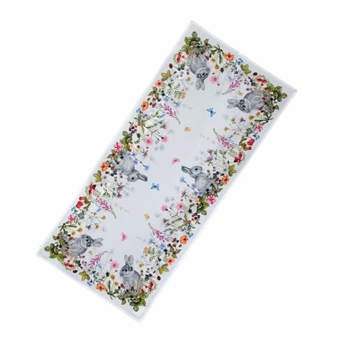 texpot Tischläufer 40 x 90 cm mit Druck Häschen Sommerwiese Ostern Frühling von texpot