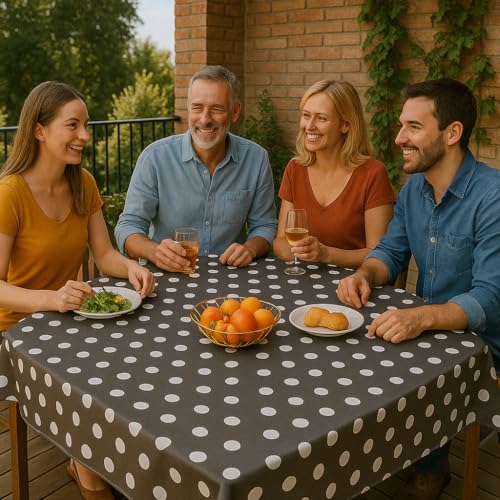 texpot Wachstuch 110 x 140 cm mit Punkte abwaschbar mit Saum Polyester Gartentischdecke texpot Wachstuch 110 x 140 cm mit Punkte abwaschbar mit Saum Polyester Gartentischdecke von texpot