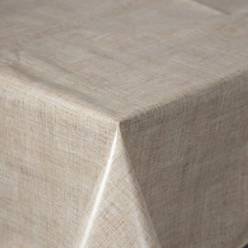 texpot Wachstuch 130 x 220 cm mit Linien abwaschbar mit Saum Polyester Gartentischdecke von texpot