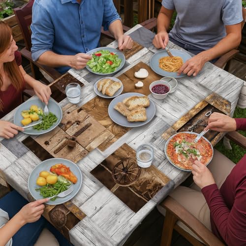 texpot Wachstuchtischdecke 140 x 160 cm abwaschbar Nostalgie Tischdecke Gartendecke von texpot