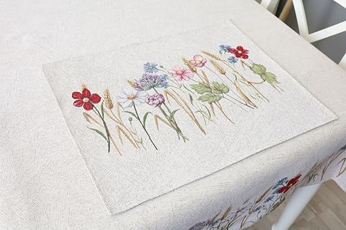 Tischsets Platzsets Abwaschbar 6er Set, 35x45 cm, Platzdeckchen Stoff 100% Jacquard Gobelin, Untersetzer Teller Hochwertige Wiederverwendbare für Hochzeit, Geburtstag, Küchen, Cafe - Roggen Tischsets Platzsets Abwaschbar 6er Set, 35x45 cm, Platzdeckchen Stoff 100% Jacquard Gobelin, Untersetzer Teller Hochwertige Wiederverwendbare für Hochzeit, Geburtstag, Küchen, Cafe - Roggen von textile idea