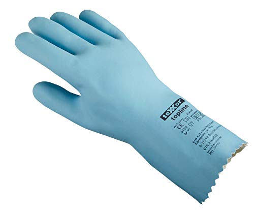 (12 Paar) teXXor Handschuhe Chemikalienschutzhandschuhe NATURLATEX 12 x hellblau 10 von texxor