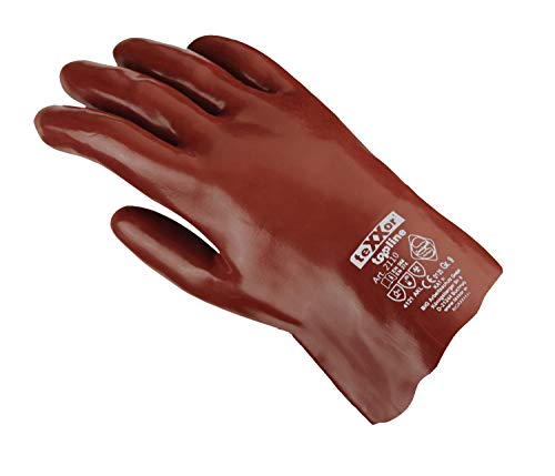 (12 Paar) teXXor Handschuhe Chemikalienschutzhandschuhe PVC ROTBRAUN 12 x rotbraun 10 von texxor