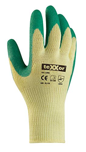 (12 Paar) teXXor Handschuhe Grobstrickhandschuhe Polyester 12 x gelb/grün 10 von texxor