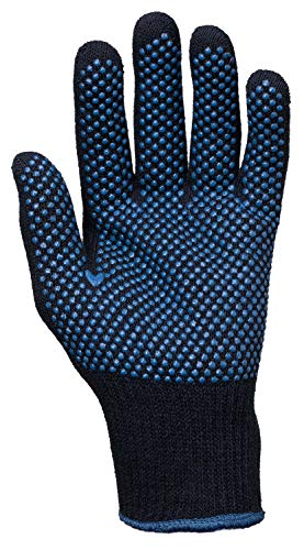 (12 Paar) teXXor Handschuhe Mittelstrickhandschuhe Baumwolle/Polyester 12 x blau/Blaue Noppen 10 von texxor