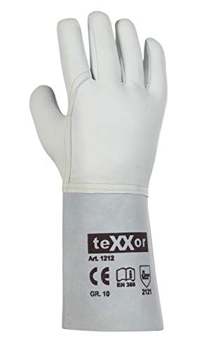 (12 Paar) teXXor Handschuhe Schweißerhandschuhe PITOU 12 x Natur 10 von texxor