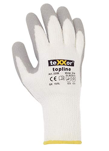 (12 Paar) teXXor Handschuhe Winterhandschuhe Winter Grip 12 x weiß/grau XL/10 von texxor