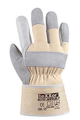 (120 Paar) teXXor Handschuhe Rindvollleder-Handschuhe MONTBLANC II 120 x Leder Natur/Drell weiß 10 von texxor