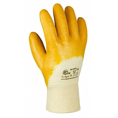 12 Paar, Nitril Handschuhe, Nitril-gelb, Gr. 10 (XL), Cat.2 EN420 EN388 von texxor