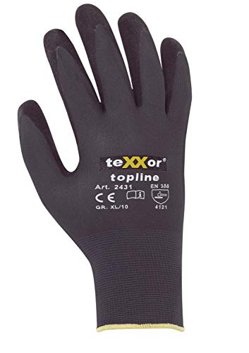 Texxor 2431 Montagehandschuh Nylon Strickhandschuhe Nitrilbeschichtung 12 Paar - Größe 11 von texxor