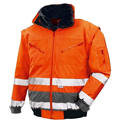Warnschutz-Pilotenjacke Vancouver wasserdichte, winddichte Arbeitsjacke orange M von texxor