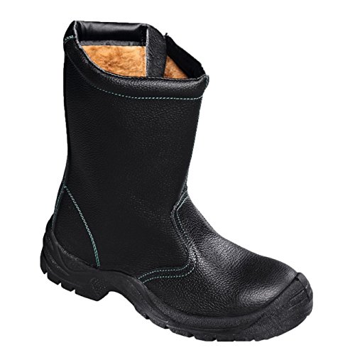 teXXor® S3-Winterreißverschlussstiefel ZIPPER, schwarz/grün, Gr. 48 von texxor