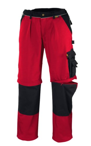 teXXor 2-in-1 Arbeitsbundhose Canvas 320 mit Cordura, 20-008353-44,Rot (Red/Black) ,44 von texxor