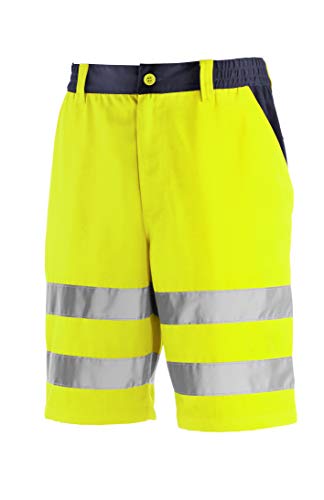 teXXor 4346-44 Warnschutz-Short "Erie", Größe 44, Warngelb/Marineblau von texxor