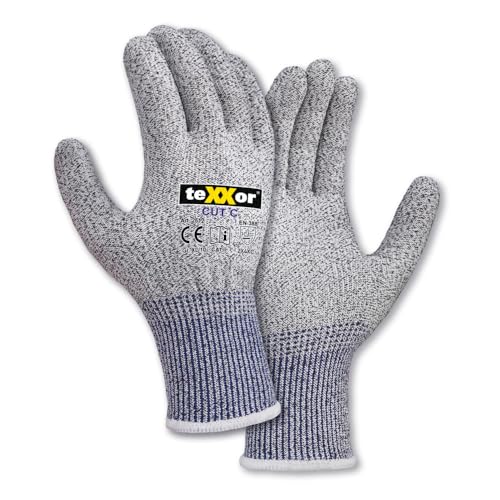 texxor 12 Stück Schnittschutz-Strickhandschuhe 2612, CUT C, ohne Beschichtung, Packung, grau-schwarz, 9/L, Schnittschutzhandschuhe, Arbeitshandschuhe, Küchenhandschuhe texxor 12 Stück Schnittschutz-Strickhandschuhe 2612, CUT C, ohne Beschichtung, Packung, grau-schwarz, 9/L, Schnittschutzhandschuhe, Arbeitshandschuhe, Küchenhandschuhe von texxor