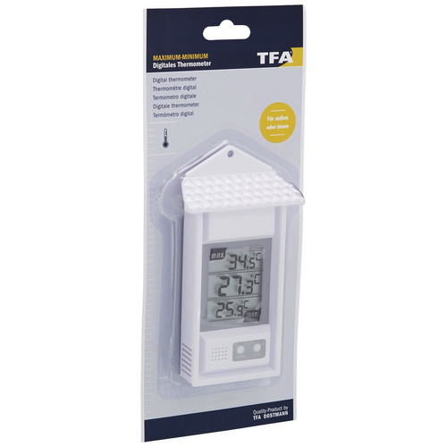 TFA® Maximum-Minimum-Thermometer digital Kunststoff 8 x 15 x 3,2 cm - weiss von TFA®