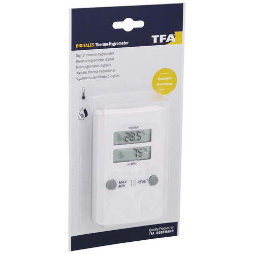 TFA® Thermo-Hygrometer digital Kunststoff 7 x 11 x 2 cm - weiss von TFA®