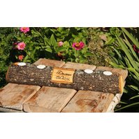 Personalisierte Rustikale Kerze Tee Lite Halter Namen Mittelstück Rustikal Hochzeit Kabine Dekor Tischstück Platte Eschenholz von thatfamilyshop