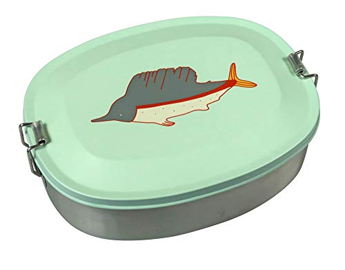 THE ZOO Brotdose Edelstahl Ocean mit Schwertfisch Motiv in Mint von the ZOO