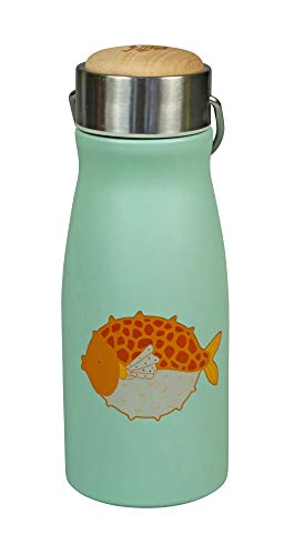 THE ZOO Trinkflasche Edelstahl Ocean mit Kugelfisch Motiv in blau von the ZOO