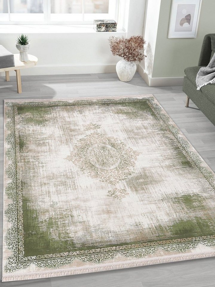 Orientteppich Delhi hochwertiger feiner Teppich, merinos, Rechteck, Höhe: 10 mm, Blickfang, edles Design, hohe Flordichte, hochwertig von the carpet