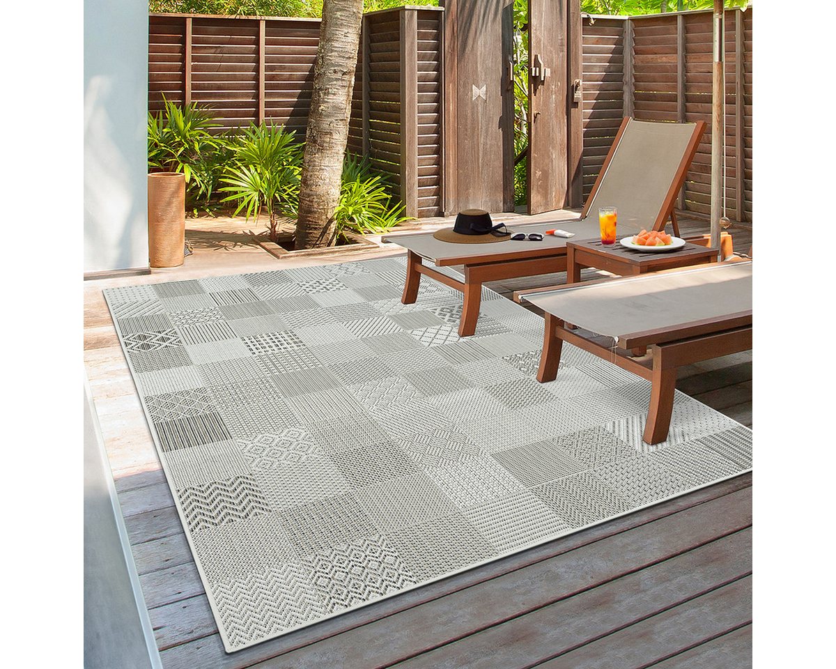 Outdoorteppich Lagos robuster Outdoor Teppich, modern, Wetterfest & UV-beständig, the carpet, Rechteck von the carpet