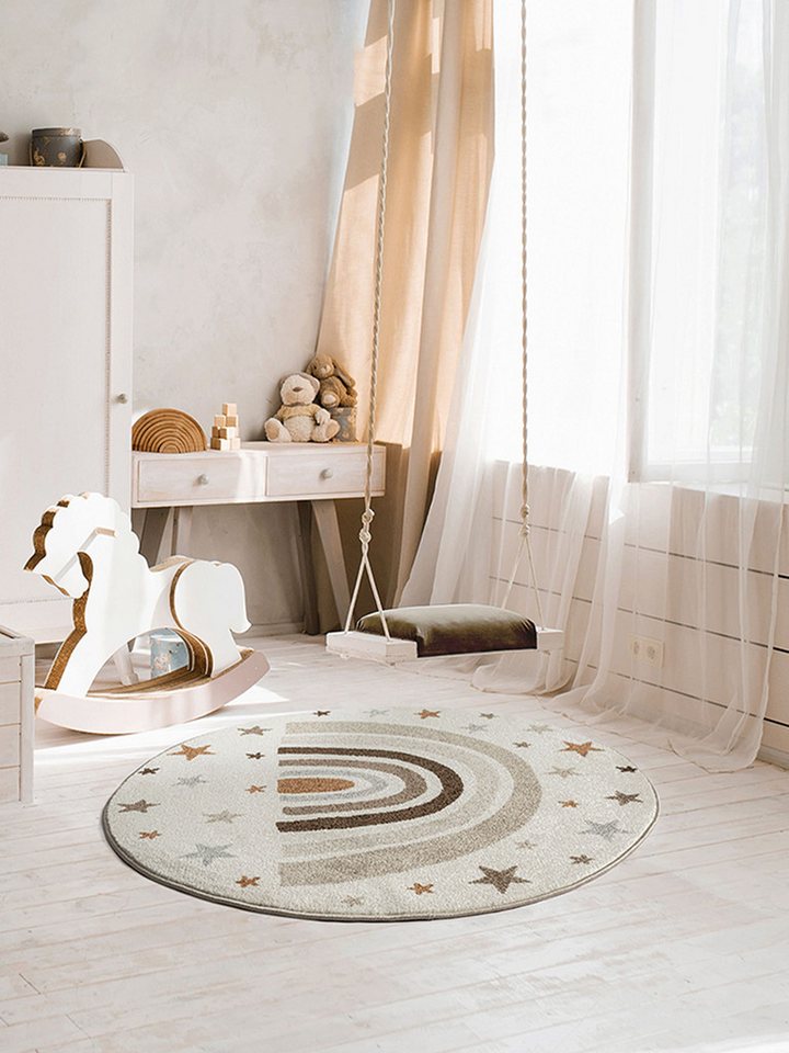 the carpet Teppich Beat Kids, rund, Höhe: 9 mm, Kids Kinderzimmer Teppich strapazierfähig und pflegleicht von the carpet